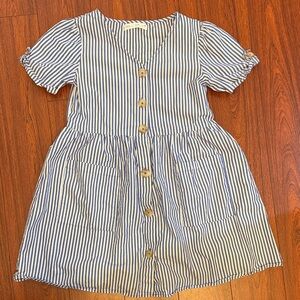 Zara Kids Blue and White Striped Dress